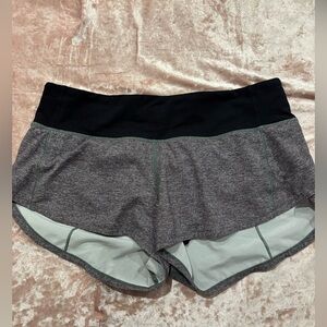 Lululemon hottie hot Women's Gray and Black Athletic Shorts